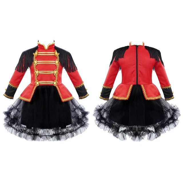 Costume da spettacolo circo per bambine Halloween Ringmaster Ringmaster