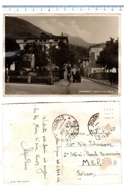 cartolina del 1942 - MORBEGNO veduta del viale - viaggiata