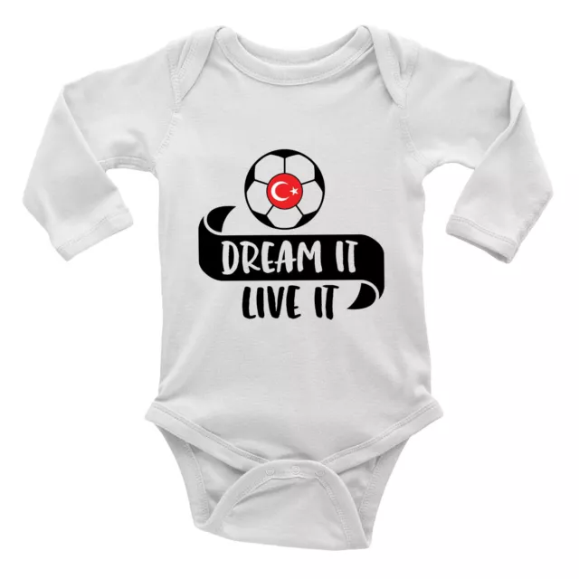 Fußballmannschaft mit Türkei Flagge Langarm Baby Grow Weste Body Jungen Mädchen