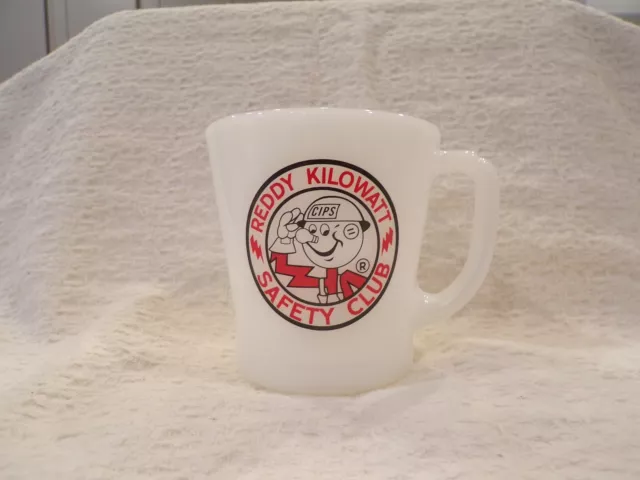 Fire-King REDDY KILOWATT CIPS SAFETY CLUB Utilities Guy Advertising Coffee Mug