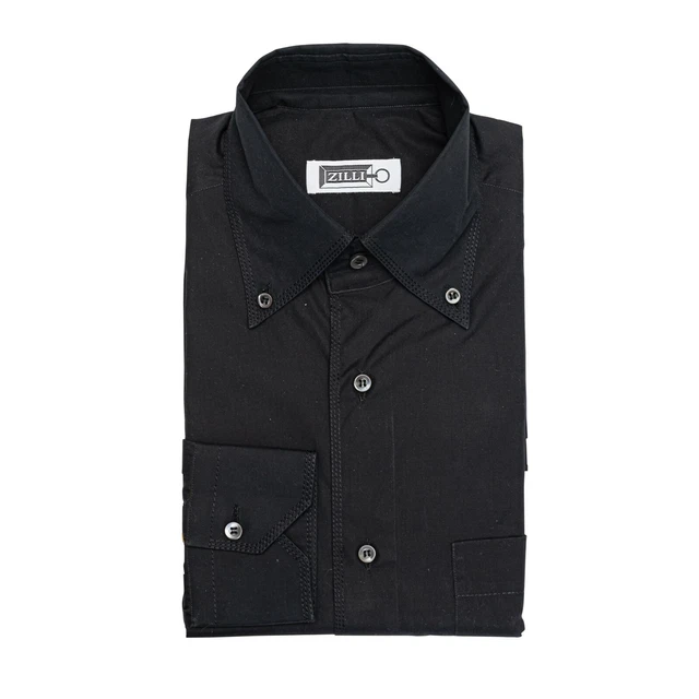 Stefano Ricci Chemise Coton Gris Rayures Col Contrasté 40 EU