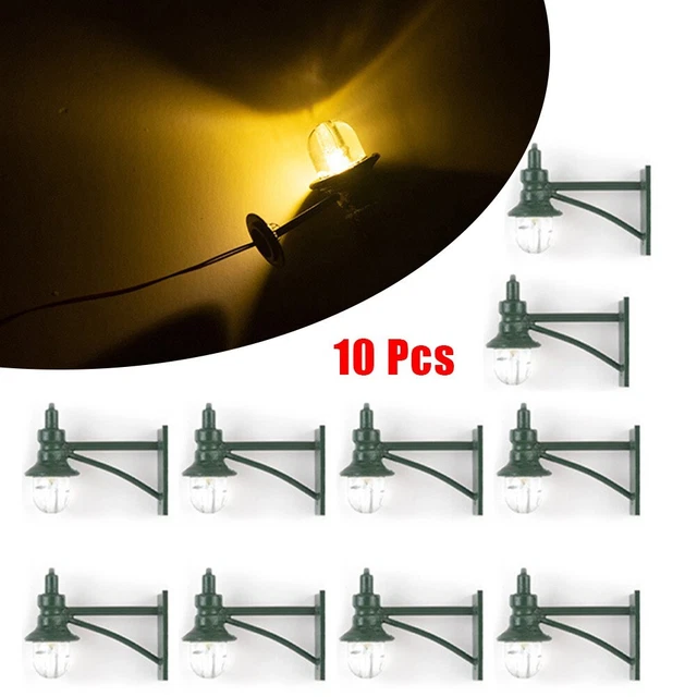 LED Street Light Lamp Kit for HO Scale Railway Train Layout (Pack of 10)