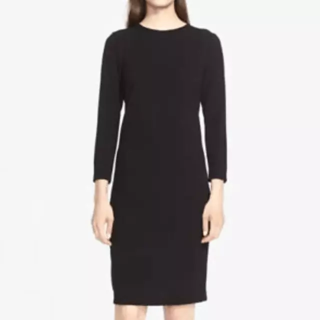 Vince Women's Black 3/4 Sleeve Knee-Length Sheath Dress Size Small