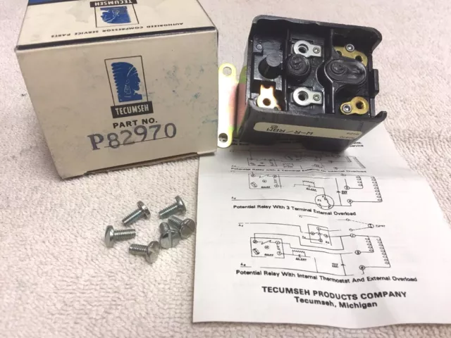 TECUMSEH Refrigeration Air Conditioning Compressor Start Relay # P82970