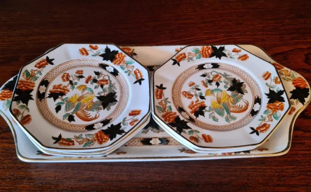Mecklinberg Grimwades Stoke Serving Tray 6 Plates Vintage Fine Bone China Rare