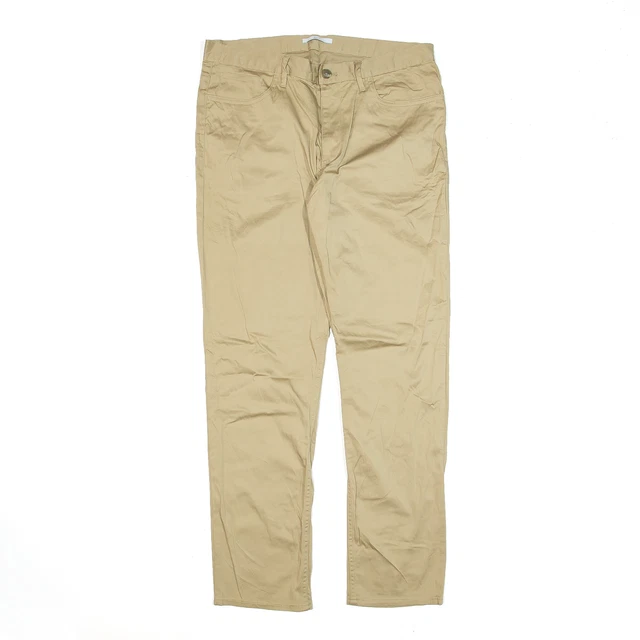 CALVIN KLEIN pantaloni dritti beige sottili da uomo W32 L30