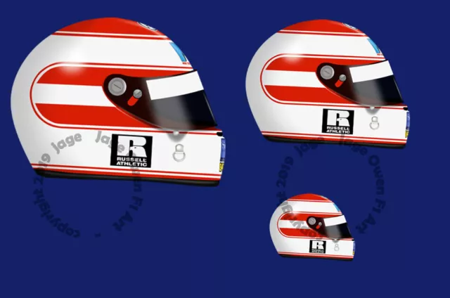 x2 Roland Ratzenberger F1 Helmet Stickers Vinyl 1994 - Scuderia GP