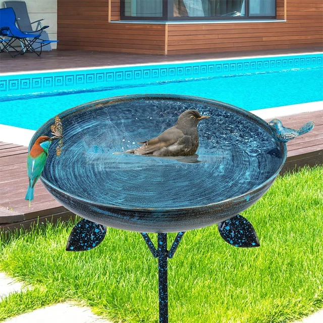 OUTDOOR GARDEN BIRD Bath Metal Bird Baths Cast Iron Birdbath with Metal