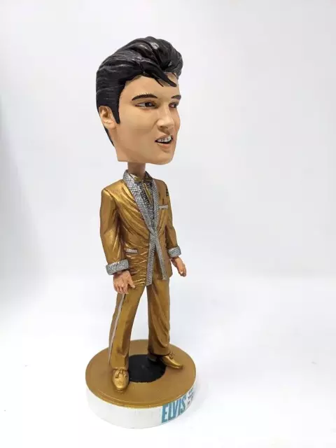 Elvis Presley Bobble Head Knocker Figure 1957 Year in Gold Handpainted NECA 3