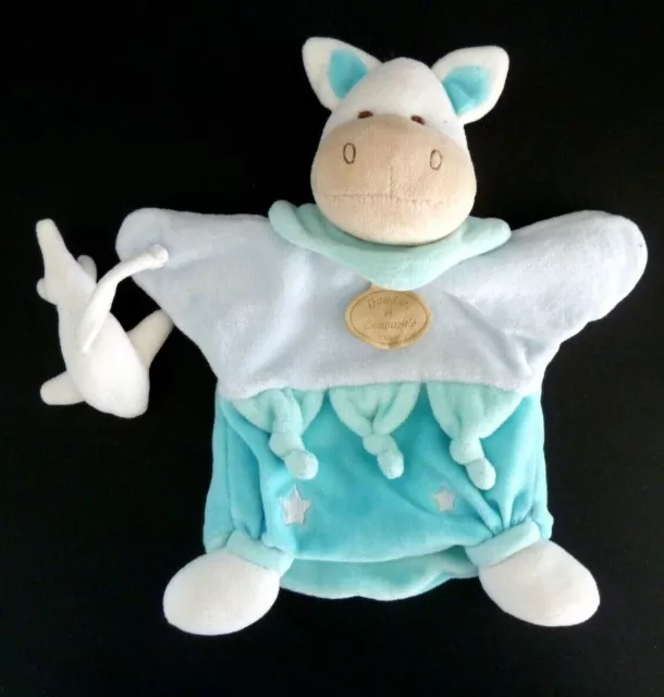 *. Doudou Et Compagnie Marionnette Anatole Ane Cheval Bleu Blanc Dauphin Tbe
