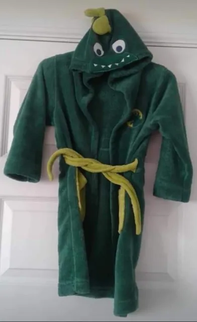 Debenhams Bluezoo Green Mini Monsters Soft Dressing Gown Age 5-6 years