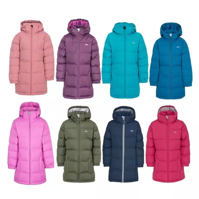 Trespass Tiffy Girls Puffa Jacket Children Padded School Coat Childs 2-12 Years