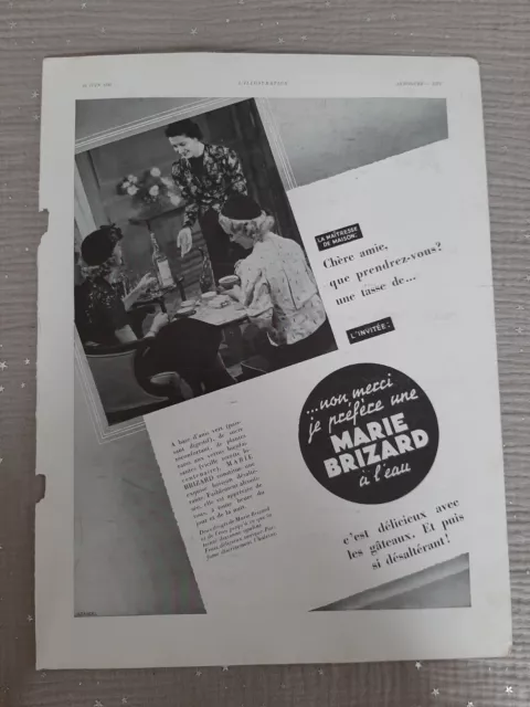 Publicité de presse ancienne Marie Brizard - Old paper advertisement de 1937