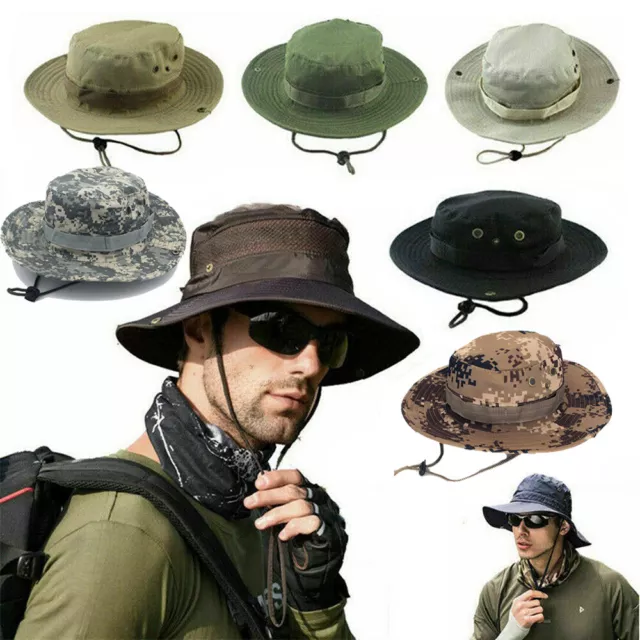 Sun Hat Bucket Cargo Safari Bush Boonie Summer Fishing Hat for Men Women UPF 50+