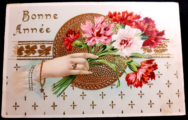 belle CARTE POSTALE ANCIEN Fantaisie Gaufrée EMBOSSED