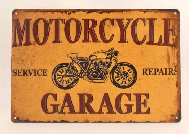 Blechschild 20x30 cm Motorrad Garage Werkstatt Arbeit Hobby Deko Geschenk