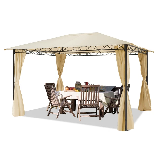 Gartenpavillon 3x4 m Gartenzelt Pvillion Pavillon Partyzelt Zelt 4 Seitenwände