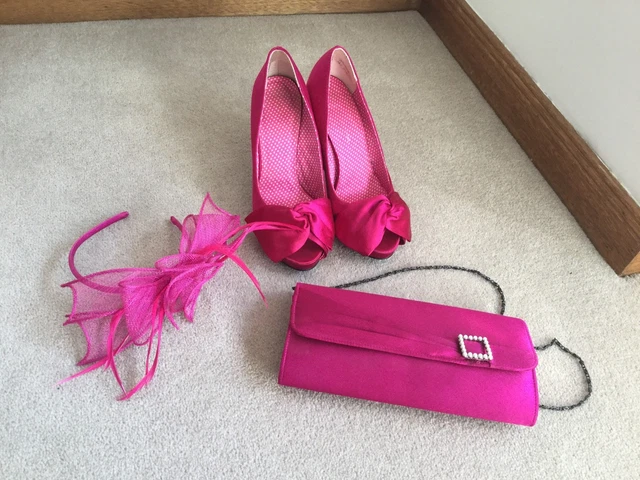 fascinator hot pink shoes and bag
