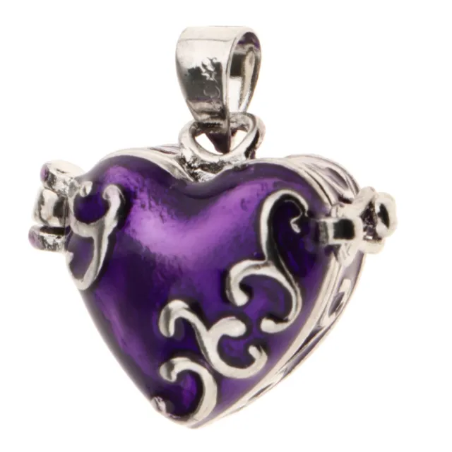 Cremation Ash Jewelry Heart Purple Enamel Pendant Keepsake Memorial Urn