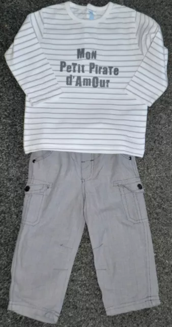 GEMO baby Ensemble 2 pièces : pantalon et pull garçon 18 mois (81 cm)