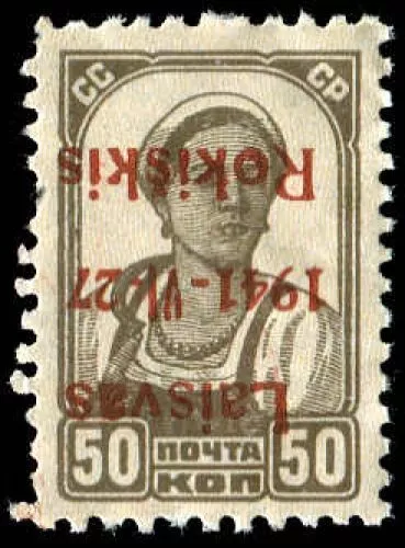 Deutsche Besetz.II.WK Litauen Rokiskis, 1941, 6 b III K, postfrisch