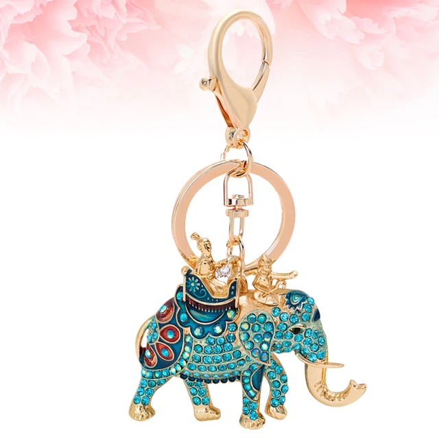 Elephant Key Charm Rhinestone Elephant Keychain Keychains Car Keys Accessories 6