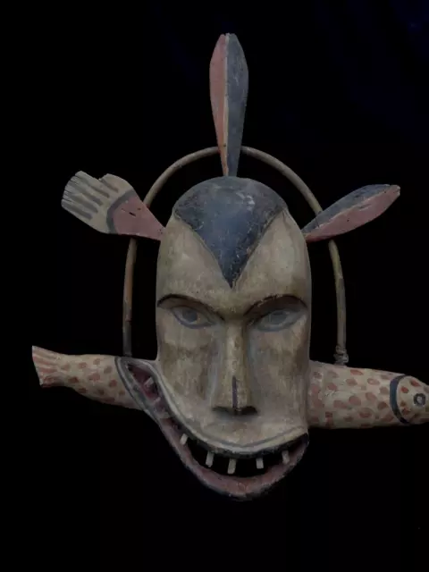 Tribal Art fine Inuit  mask wood   58 cm