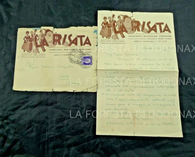 Lettera Documento Parma Viarolo La Risata Compagnia Dialetto Teatro 1935 Clerici