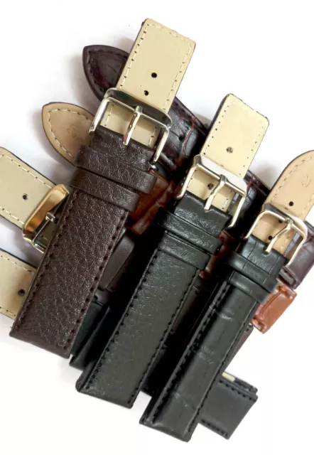5 paia di cinturini per orologi in pelle da 24 mm, lotto di lavoro...