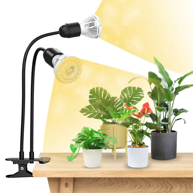 SANSI 2 Heads LED Grow Light 20W Full Spectrum Sunlike Indoor Flexible Grow Lamp