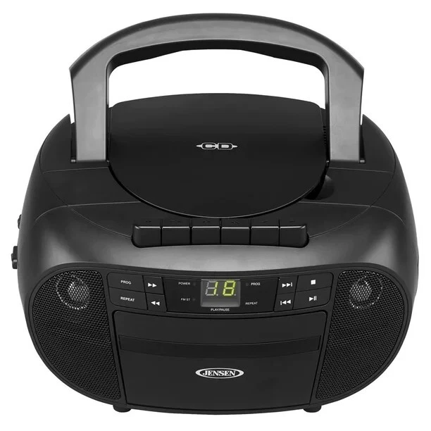 JENSEN PORTABLE BOOMBOX/STEREO Cassette Recorder & CD Player with AM/FM