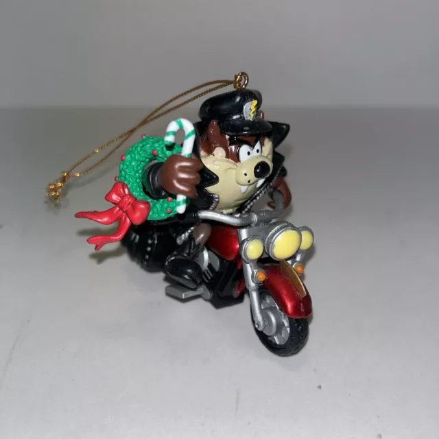 1999 Trevco Looney Tunes Taz Motorcycle Christmas Ornament Tasmanian Devil