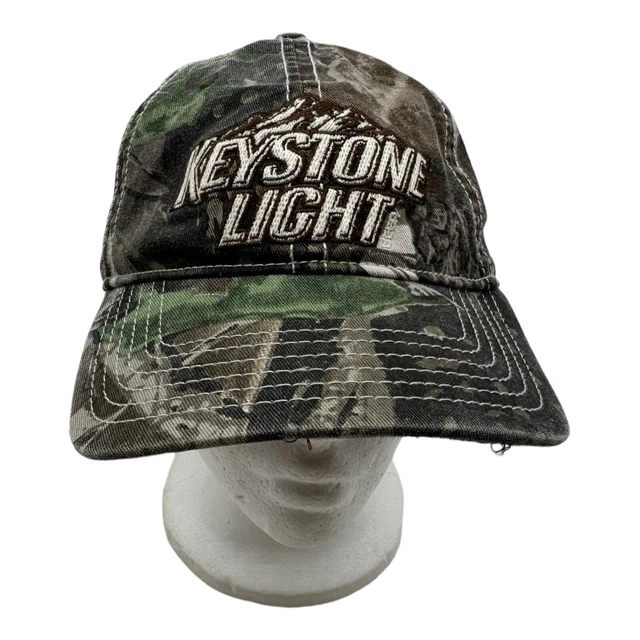Miller Coors Keystone Light Beer Camo Camouflage Strapback Hunting Hat Cap