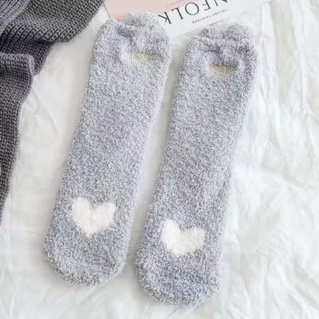 Fluffy Foot Socks Mid-tube Plus Thickening Warm Coral Fleece Sleeping Socks BAZ