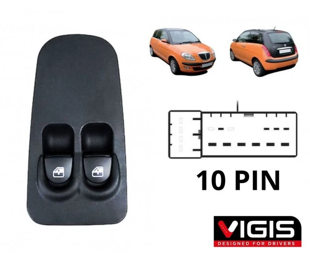 Pulsantiera Alzacristalli Per Lancia Ypsilon II (2003-2011) Con Codici 735360604 E 735346366