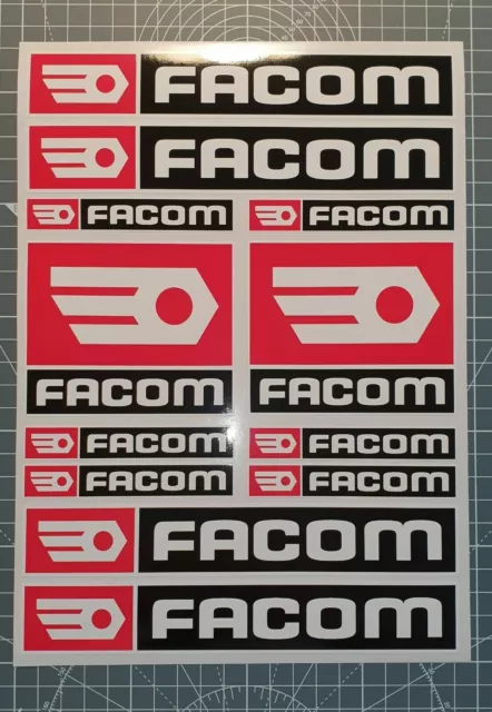 planche d'autocollant FACOM 12 stickers bricolage tuning decal sponsor
