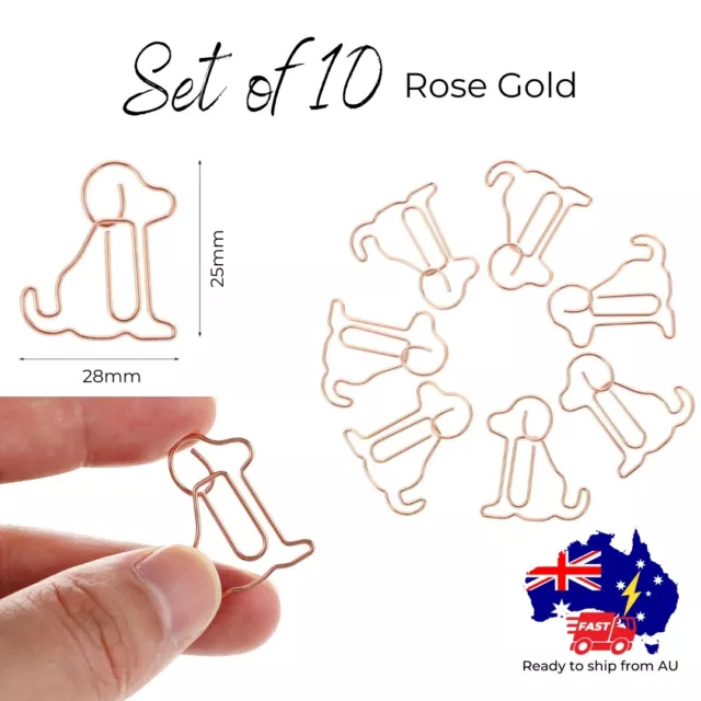 Dog Paper Clips Rose Gold Paperclip Peg Large Binder Clip Copper Novelty Pegs