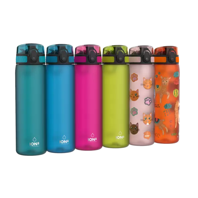 Ion8 Leak Proof BPA Free Slim Water Bottle, Lockable Lid, 500ml