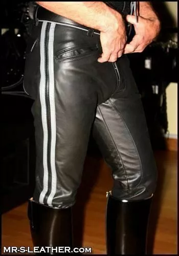 MEN'S REAL LEATHER Pants Punk Kink Jeans Trousers BLUF Pants