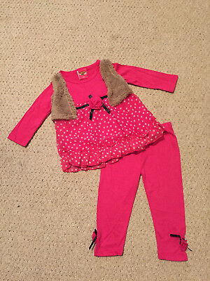 NEW "PINK Rose Dot" Vest & Pants Girls 4 Fall Winter Clothes Baby Boutique Kids