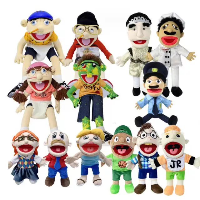 58cm Jeffy Plush Toy Cosplay Jeffy Hat Hand Puppet Game Stuffed Doll Kids  Gifts