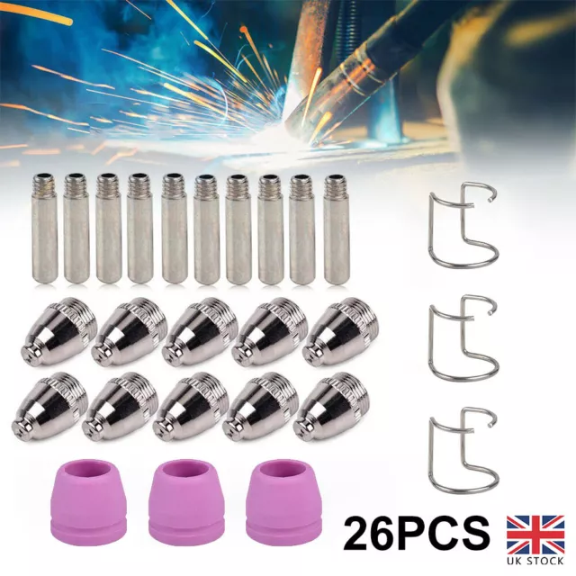 26X Ag60 Plasma Cutter Consumables Kit Torch Tip Electrode Nozzle Sg55 Wsd60 Uk