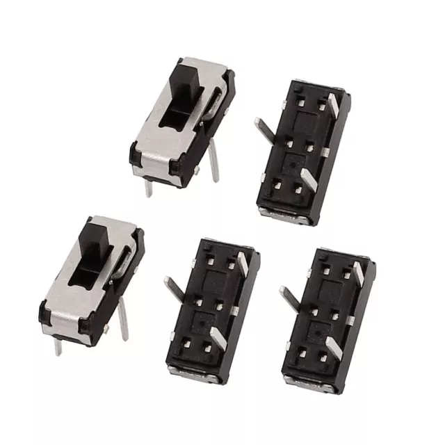 5 Pcs 2 Position Straight 3P SPDT Mini Slide Switch Latching Toggle Switch