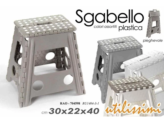 Sgabello Sgabellino Plastica Pieghevole Gicos Alto Cm. 40 Pz.1 Colore Assortito