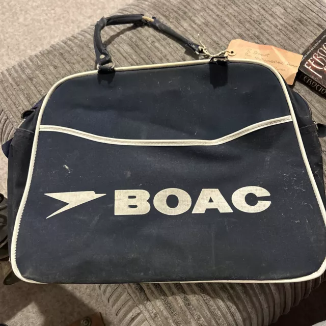 vintage boac airline bag 1960s Original Vintage Damaged Handle