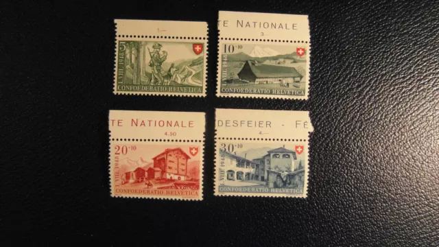 Schweiz : 1948 " Berufe " Mi. 508-511 ** MNH Postf. komp. Oberrandsatz ! KW 10 €