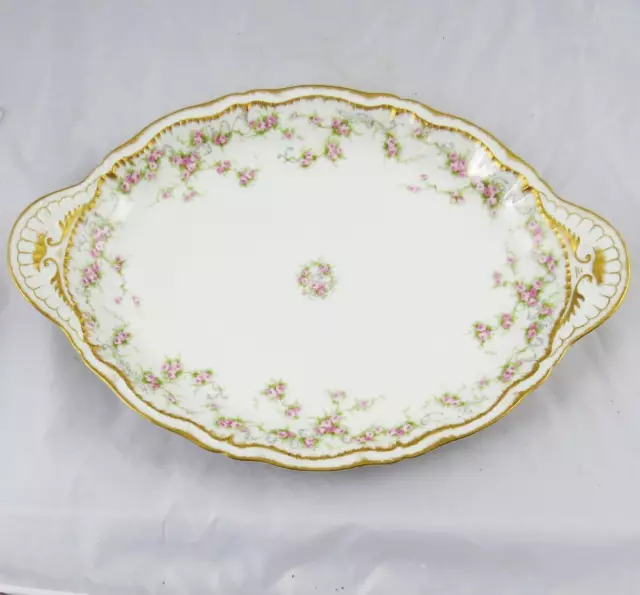 Theodore Haviland Limoges Schleiger 340 Large Oval Serving Platter Double Gold