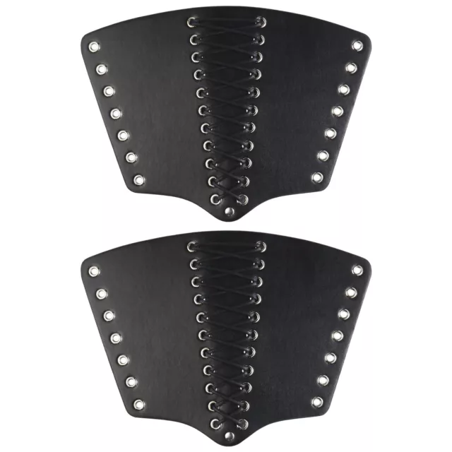 2x Arm Guards Punk Arm Bracer PU Leather Adjustable Arm Wristband for Cosplay