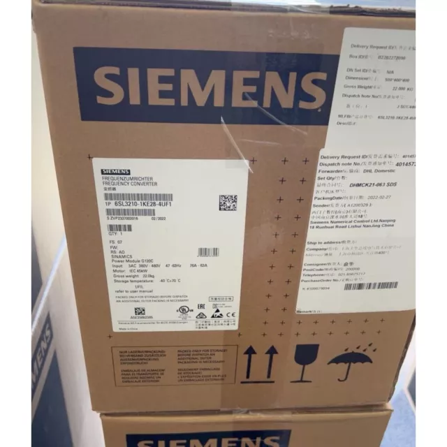 New Siemens 6SL3210-1KE28-4UF1 SINAMICS G120C 45KW Inverter 6SL3 210-1KE28-4UF1