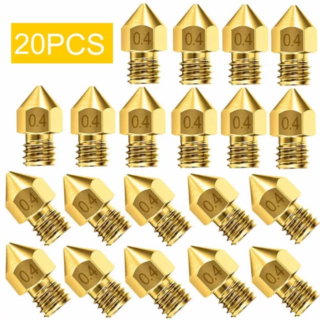 10/20pcs For Ender 3 PRO CR10 3D Printer 1.75mm 0.4mm MK8 Extruder Nozzles AU